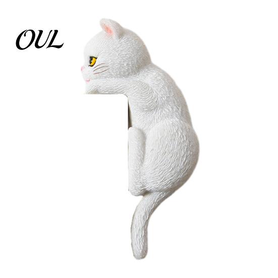 3D Relief Cat Ornament Light Switch Sticker, Decorative Resin Wall Plate Cover, Cute Animal Unique Home Interior Accents Stickers, Peel And