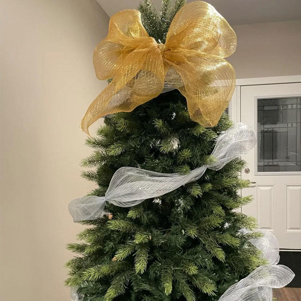 Лента для рождественской елки Белая сетчатая лента для венков Белая лента для рождественской елки Рождественский декор