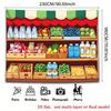Двумерный гобелен для детской комнаты, полки продуктового магазина с овощами и напитками, декор