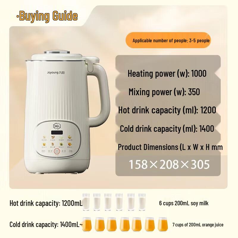 Joyoung Quiet 1.4L High-Speed Blender & Soy Milk Maker