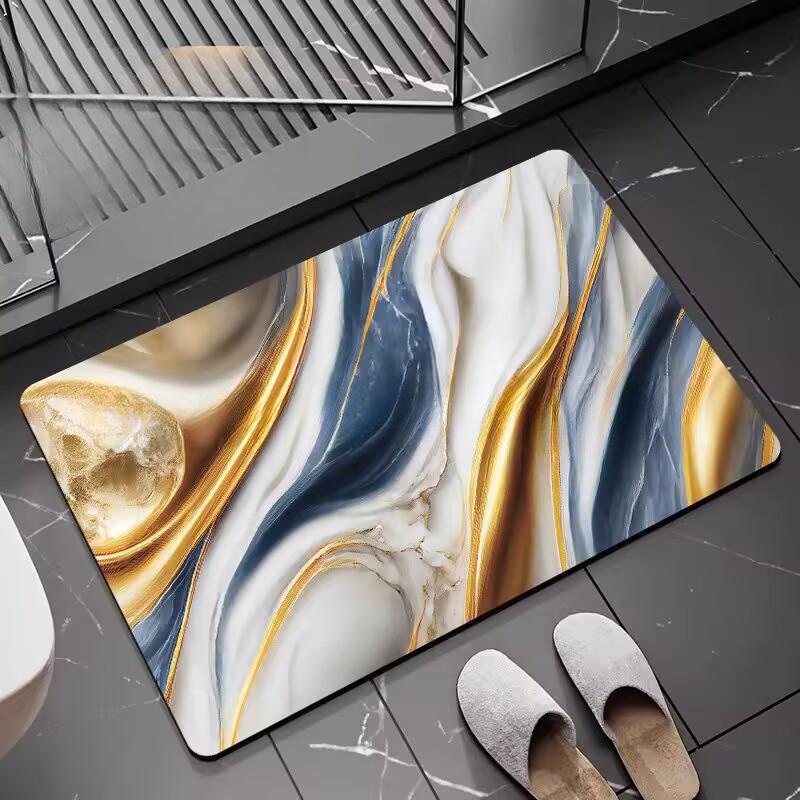 Роскошный серый мраморный кухонный коврик, мягкий утолщенный кухонный коврик, водонепроницаемый нескользящий маслостойкий напольный коврик, коврик для бега