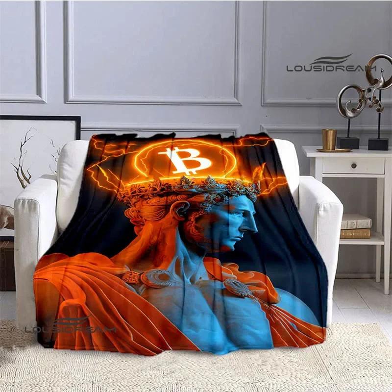 Одеяло Bitcoin Fashion Printed Детское теплое одеяло Мягкое уютное одеяло из фланели Одеяло для дивана-кровати Дорожное одеяло Подарок на день рождения