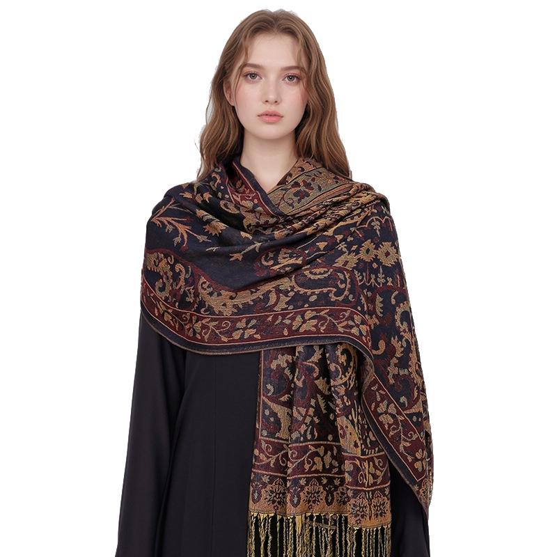 Роскошная зимняя кашемировая шаль из пашмины, женская накидка, теплые осенние шарфы с дизайнерским принтом, женские платки, хлопковые палантины, шарф