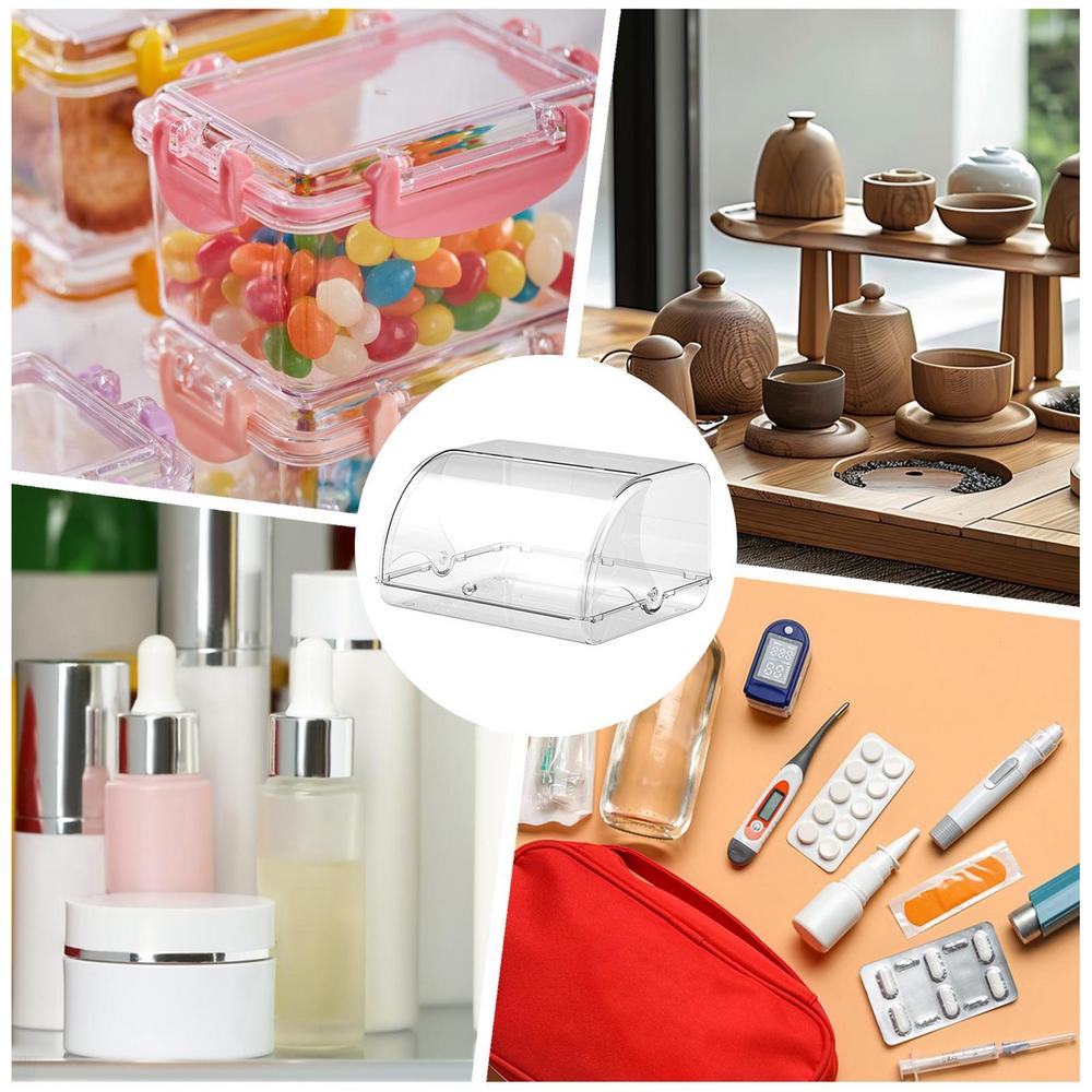 Bread Box For Kitchen Counter Bread Holder With Lid Makeup Organizer Desktop Storage Box For Homemade Bread Bagel Muffins Rolls