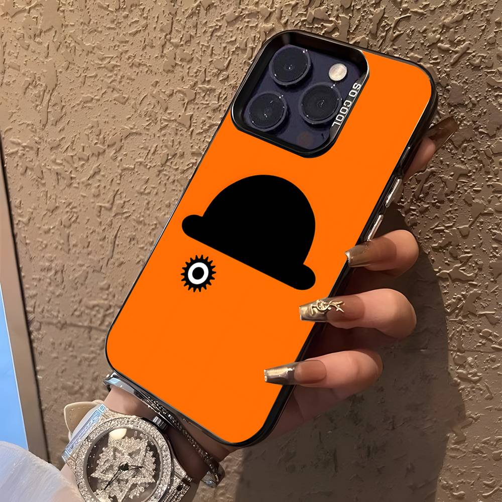 Чехол для телефона C-Clockwork O-Orange для iPhone 17,16,15,14,13,12,11,Pro,XS,Max,Plus,Mini,SE Черный Конфетный Матовый Ударопрочный Чехол
