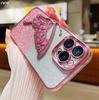 Роскошный чехол для телефона с гальваническим покрытием и вспышкой в виде бабочки для iPhone 16 Pro Max для iPhone 11 12 13 14 15 16 Plus Защитная крышка для объектива