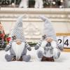 Christmas Grey Gnome Xmas Full Doll Handmade Pointy Hat Bell Beard Braid Cute Desktop Sitting