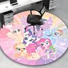 1 шт. Круглый ковер My Little Pony, Коврик под офисное кресло, Нескользящий ковер для декора дома, Сезонный подарок, Подходит для офиса, гостиной, спальни, игровой комнаты, D