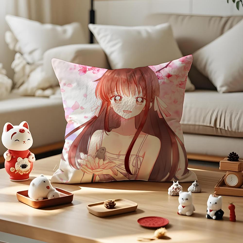 Amine FFruits Basket Cushion Cover Silky Short Plush Invisible Zipper Dustproof Sofa Pillow Case for Home Decor