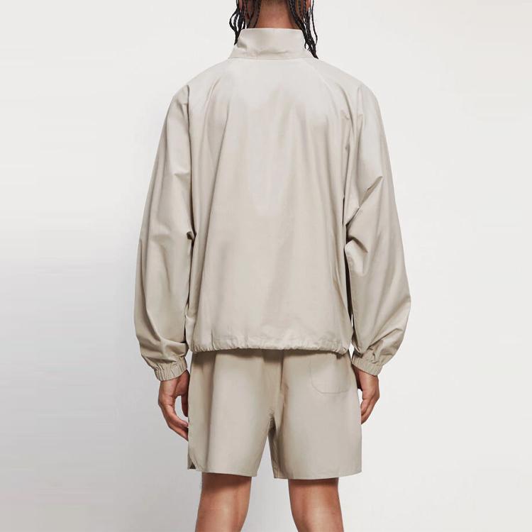 Fear of God Essentials Трек-пуловер с молнией до середины, цвет мох, унисекс, верхняя одежда, кремовый 0202-25050-0026-245