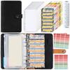 6 Hole Binder Pockets A6 Soft Budget Binder Planner PU Notebook Binder Financial Management
