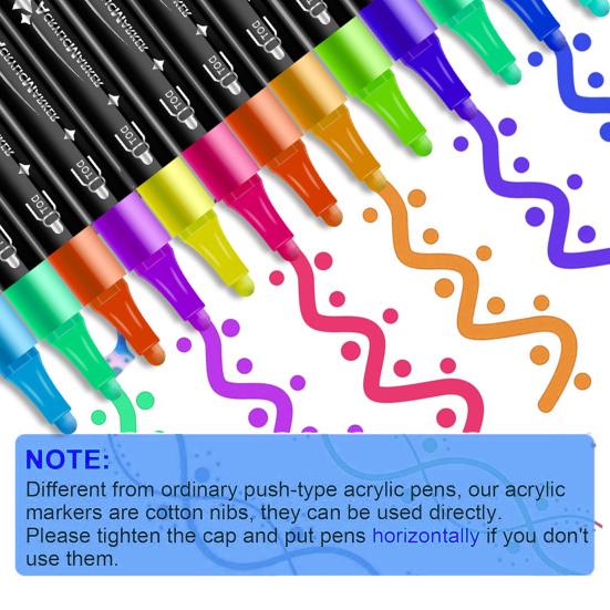 12/24/36Pcs Double Line Outline Marker Pen Set Waterproof Metallic Art Pens Brilliant Colors Graffiti Highlighter Pens