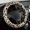 Road Comforts Leopard Plush Steering Wheel Cover For Winter, Made With Flurry Microfiber, Universal Fit 14 1/2 To 15 Inches Steering Wheel Cover,