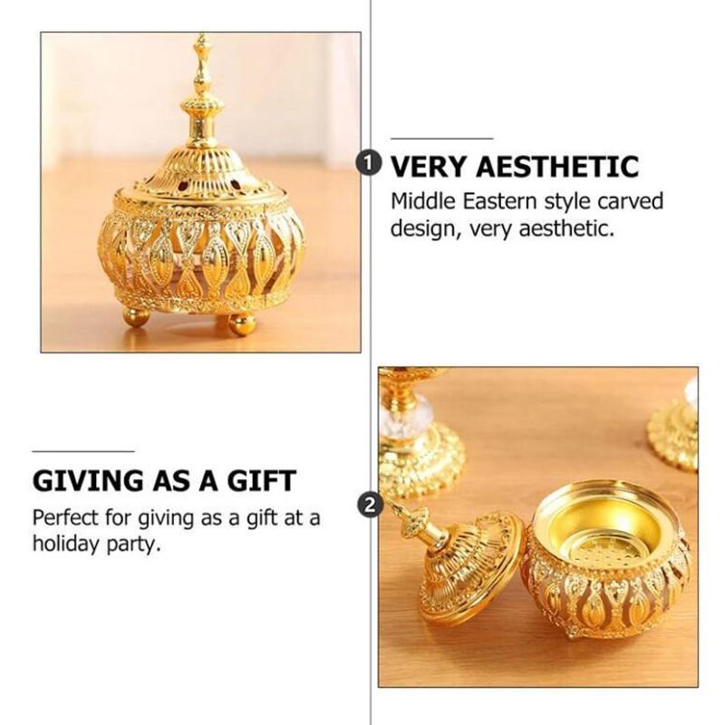 Traditional Arabic Metal Incense Burner Bakhoor Home Aroma Diffuser Censer