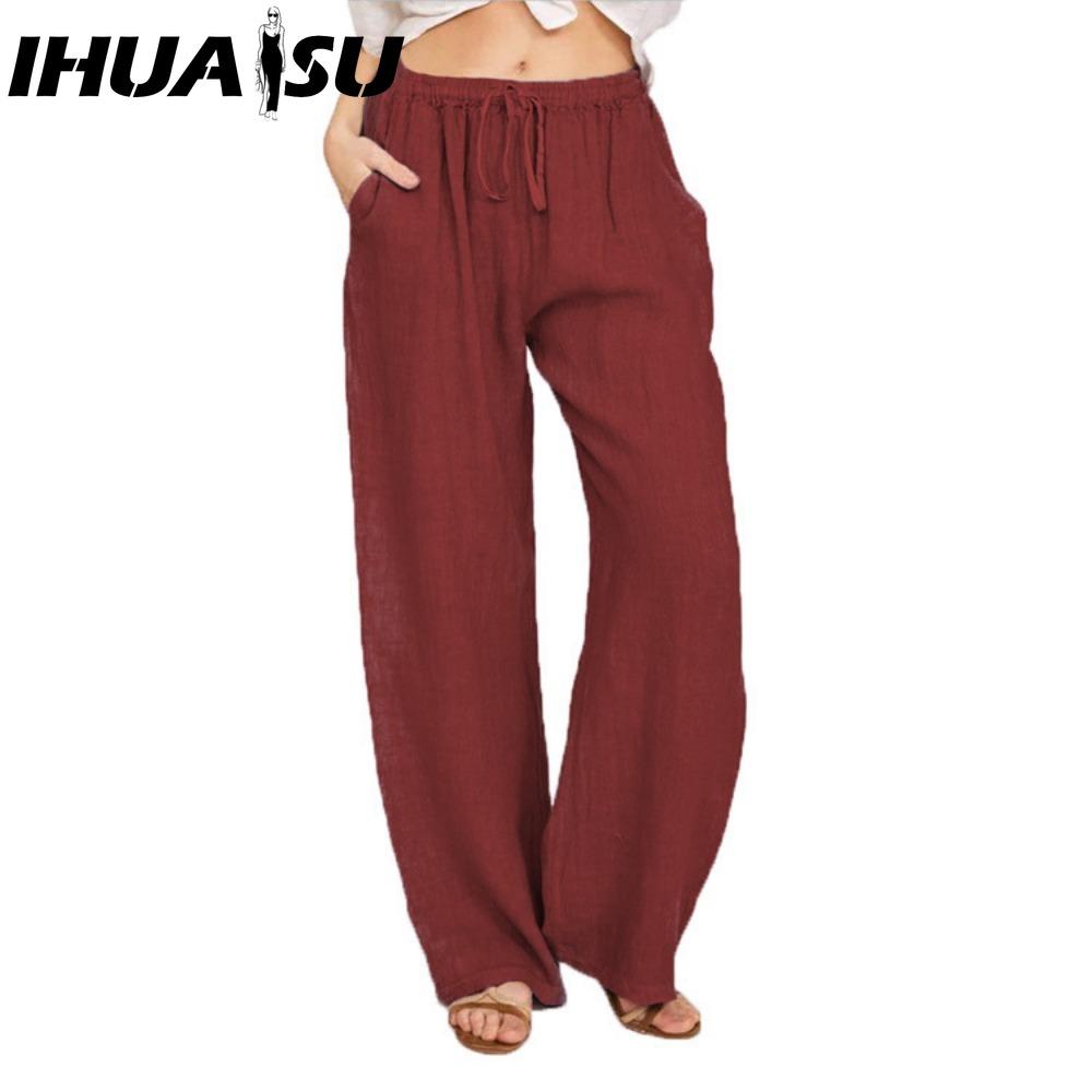 IHUASU 10Color Женская мода повседневные однотонные брюки и капри с принтом