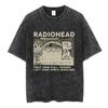 Radiohead Rock Band Washed Cotton T Shirt Men Women Hip Hop Music Tee Fashion Short Sleeve Tshirt Summer Oversized T-shirts Tops