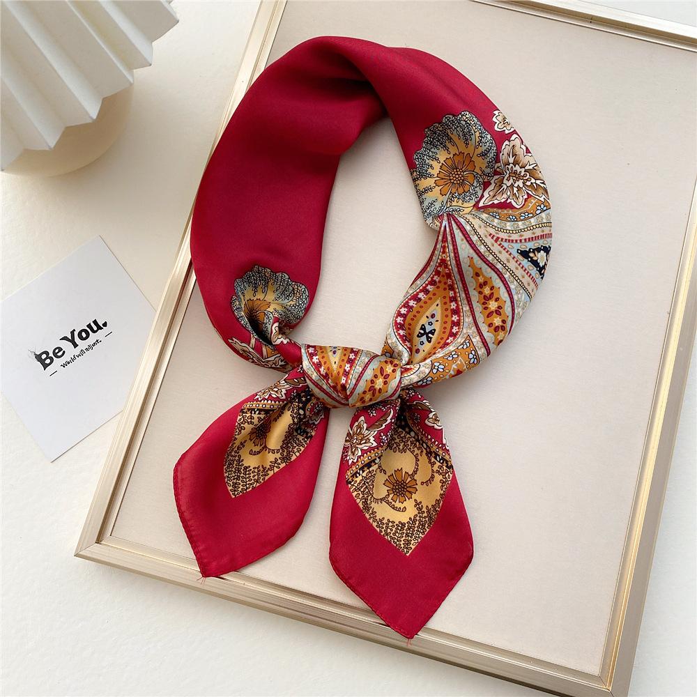 Fashion Decoration Scarf Hairband Tie Hair 70 Small Square Scarf Silk Scarf Women'S Spring And Autumn Versatile Small Scarf Professional Scarf