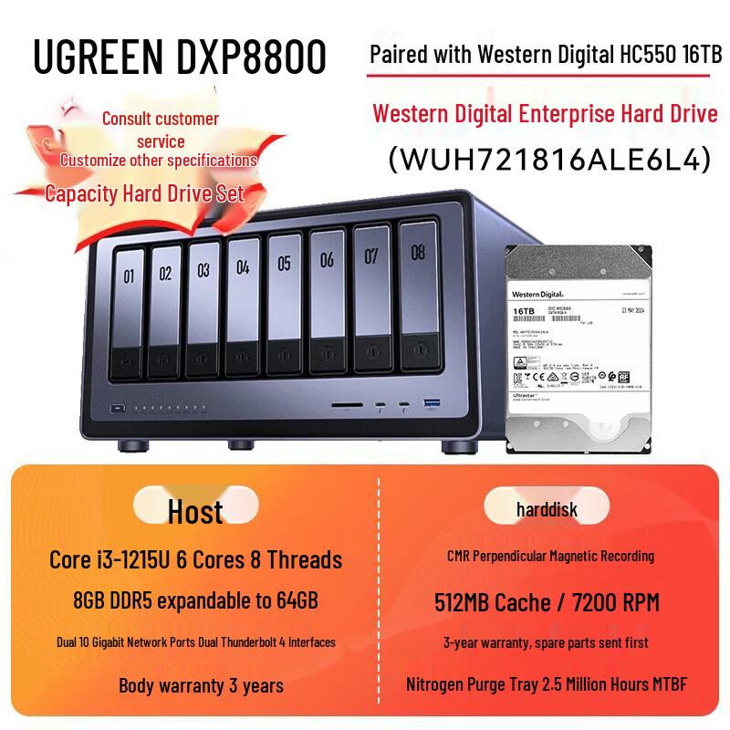 Ugreen DXP8800 8-Bay Dual 10GbE NAS Server
