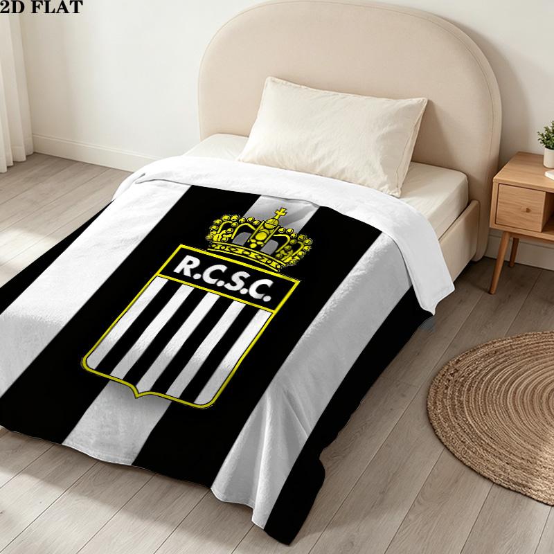 1PC R Charleroi Sc Patterned Flannel Blanket Suitable For All Seasons For Home Decor Warmth And Comfort Gifts Holiday Present