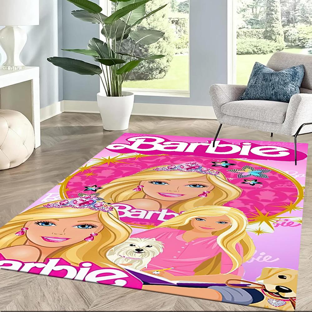 Barbie In Rainbow Fantasy Square rugs are a great choice for living rooms, bedrooms, home décor, and as gifts.