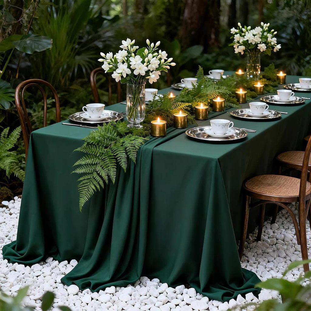 French Style White Tablecloth For Meetings With Waterproof Fabric And Antibacterial Coating For Hotel Decor