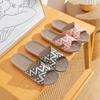 Linen Slippers Four Seasons Spring Autumn Summer Household Thick-bottomed Rattan Straw Summer Men's and Women's Cool Slippers Home Indoor