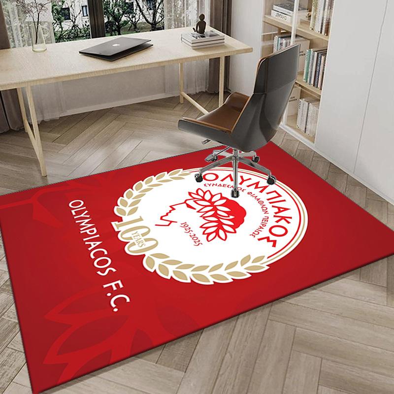 Olympiacos Fc: Red And Black Pride Area Rug Office rug, Chair Rug, Decor Carpet Livingroom bedroom Mat, Large Size Fan gifts Christmas gifts