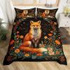 Fox Duvet Cover Sets for Kids Teens Quilt Covers Lightweight Down Room Decor Queen King Size 2 Pillowcase 1 Duvet Cover No Quilt