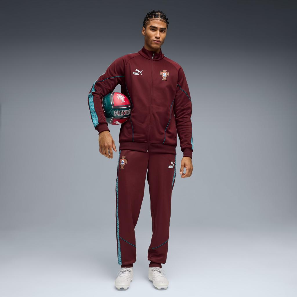 Puma Мужская футболка с длинным рукавом на молнии, влагоотводящая, приталенная, для сборной Португалии, топ 784833-24