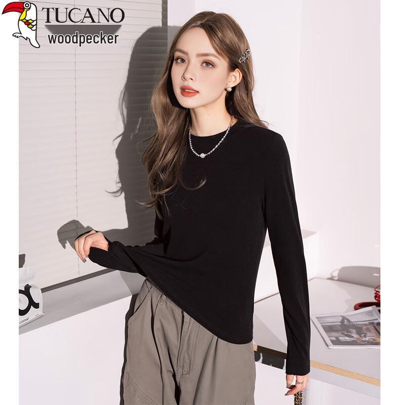 Женская базовая футболка с воротником-стойкой и длинным рукавом