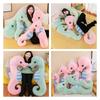 Colorful Seahorse Plush Toy Large Stuffed Animal Doll For Bedtime Cuddles And Leg Support Pillow