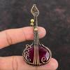 Кашмирский Рубиновый Медный Проволока Обернутый Кулон Драгоценный Камень Медный Кулон Рубиновый Ювелирные Изделия Для Гитары Ювелирные Изделия Ручной Работы Подарок Для Мамы Музыкальный Инструмент Ювелирные Изделия