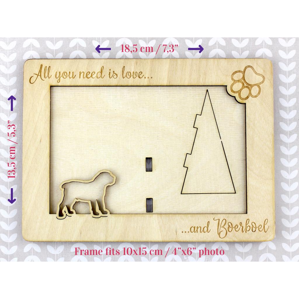 Boerboel, South African Mastiff – Photo frame, engraved wooden frame | Art-Dog