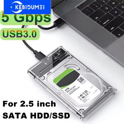 Внешний жесткий диск USB3.0, прозрачный корпус для жесткого диска 5 Гбит/с 2,5 дюйма, корпус для жесткого диска, чехол для хранения жесткого диска SATA HDD SSD для ноутбука