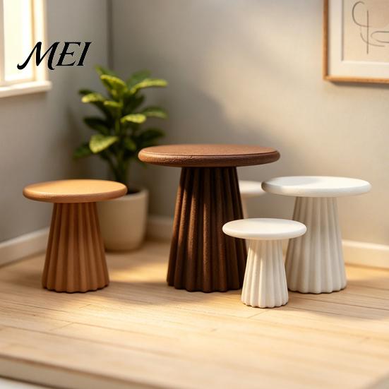 Dollhouse Decoration Miniature Round Table, Mini Side Table Model, Furniture Living Room Tiny Decor, 1:12 Accessories PLA