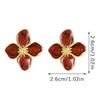 Серьги-гвоздики Roselle Dropped Glaze Flower для женщин и девушек, французские винтажные свадебные романтические ювелирные изделия, подарки
