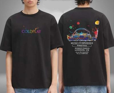 Футболка Coldplay Music Of The Spheres World Tour Стадион Уэмбли Лондон Великобритания.