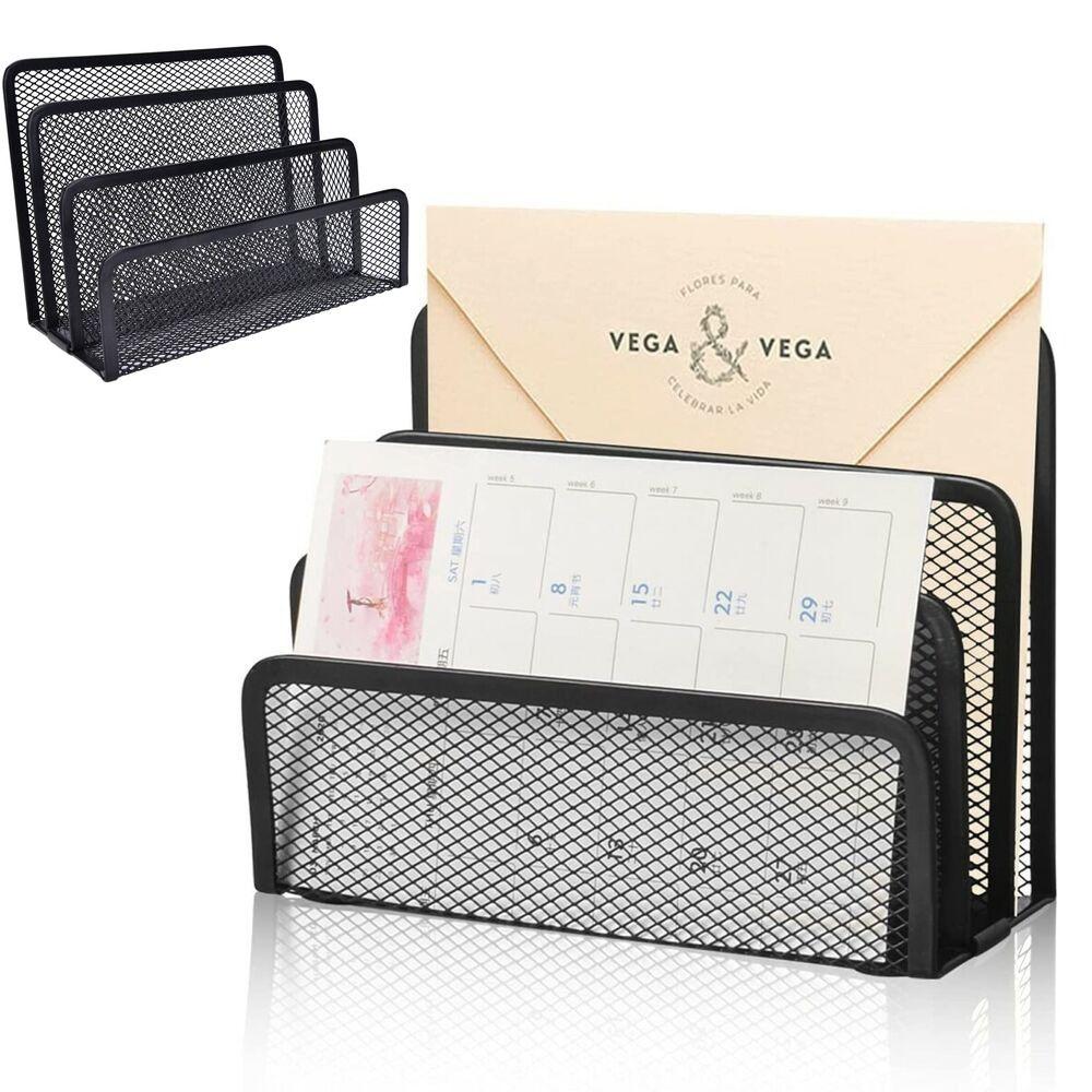 Card Shelf Folder Document Stand Mesh Storage Box Mesh Tray File Storage Rack Letter Paper Holder