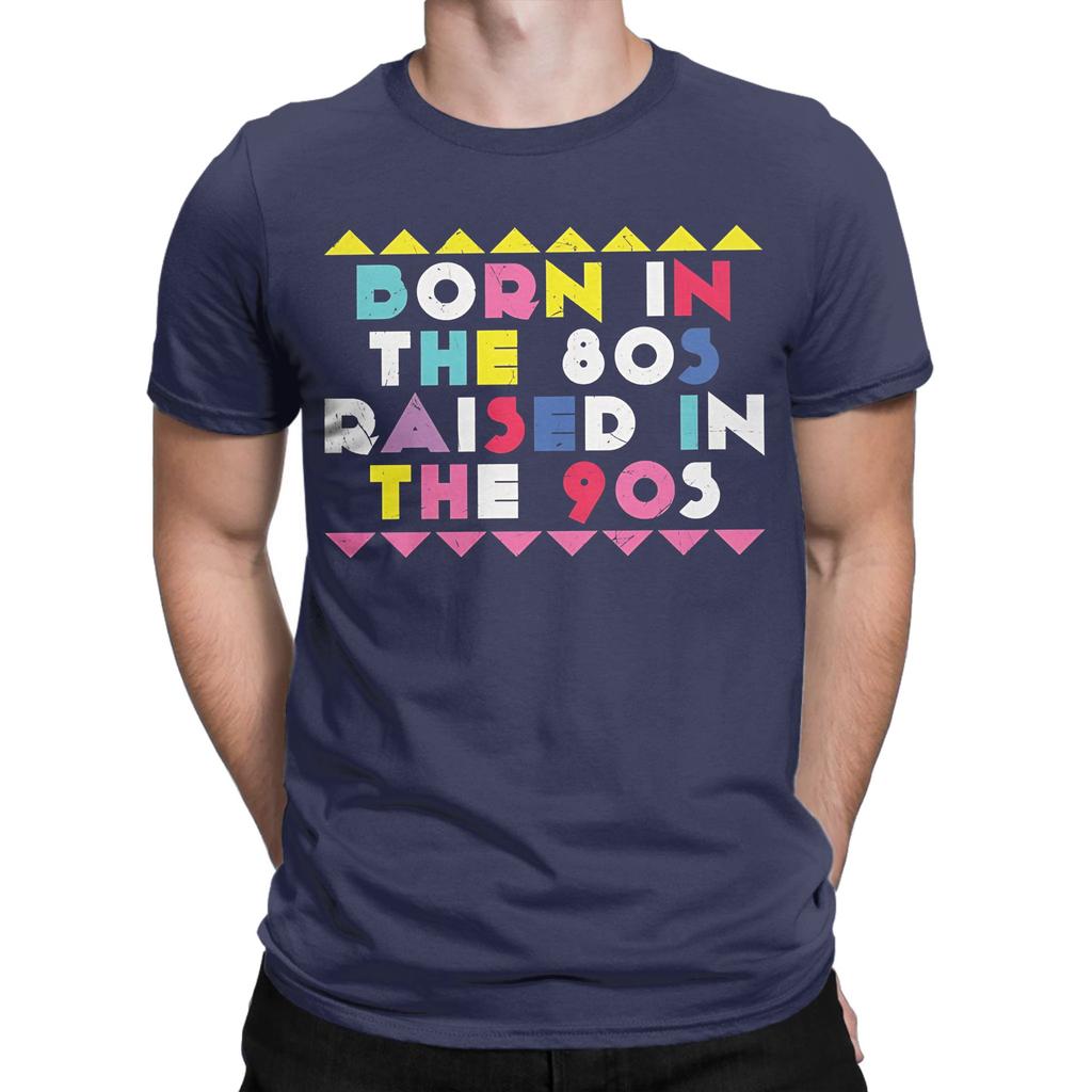 Casual T Shirt Beach Born In The 80s Raised In The 90s Hippie T Shirts Cotton Tshirt For Unisex Aesthetic Short Sleeve Clothing