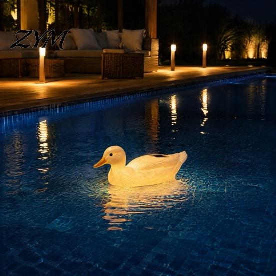 Elegant Backyard Water Feature Ornaments Solar Floating Swan Garden Statue with Warm LED Lights, Waterproof Outdoor Pond Decor Pool Accessories
