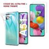 Case and Protective Film - TRANSPARENT - Samsung Galaxy A51 - UltraSlim - Silicone Gel - Tempered Glass