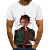 Футболка с 3D-принтом Demon Slayer, модная, повседневная, с коротким рукавом, Харадзюку, уличная одежда, оверсайз