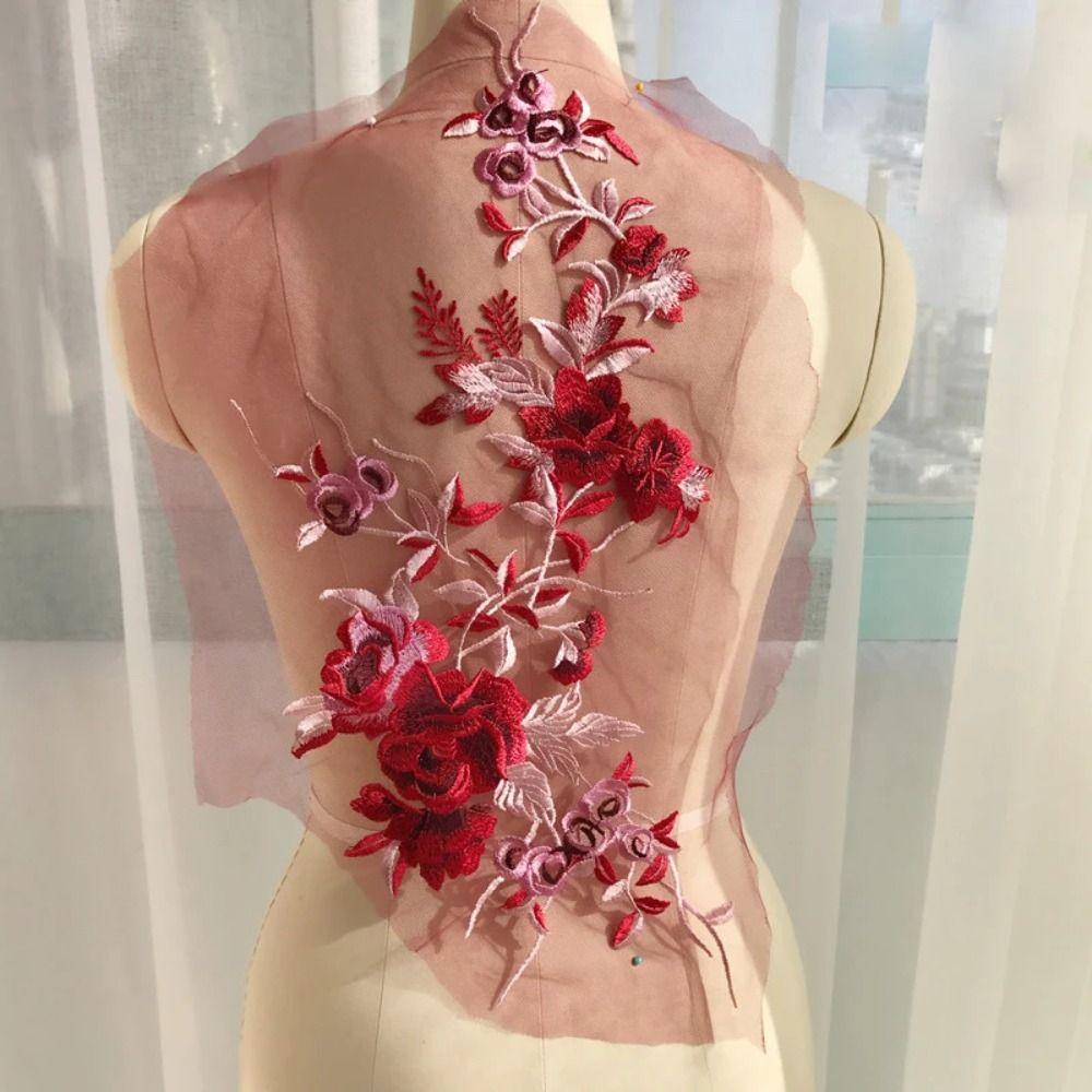 Изысканная одежда аппликация кружевная ткань нашивки на одежду цветы вышитые нашивки шитье