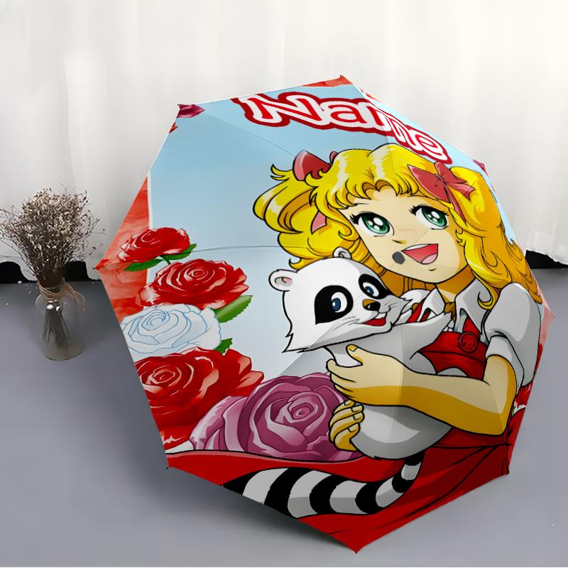 Personalized Name Candy Candy Print Umbrella - Automatic Open/Close, Eight-Rib Durable Frame, Automatic Folding Umbrella