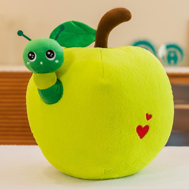 Игрушка-персонаж Мультяшный Гусенок из Симуляционного Сада Хурма Мангостин Яблоко Плюшевая Игрушка Креативная Набивная Подушка-Имитация Фрукта Декор для Дома