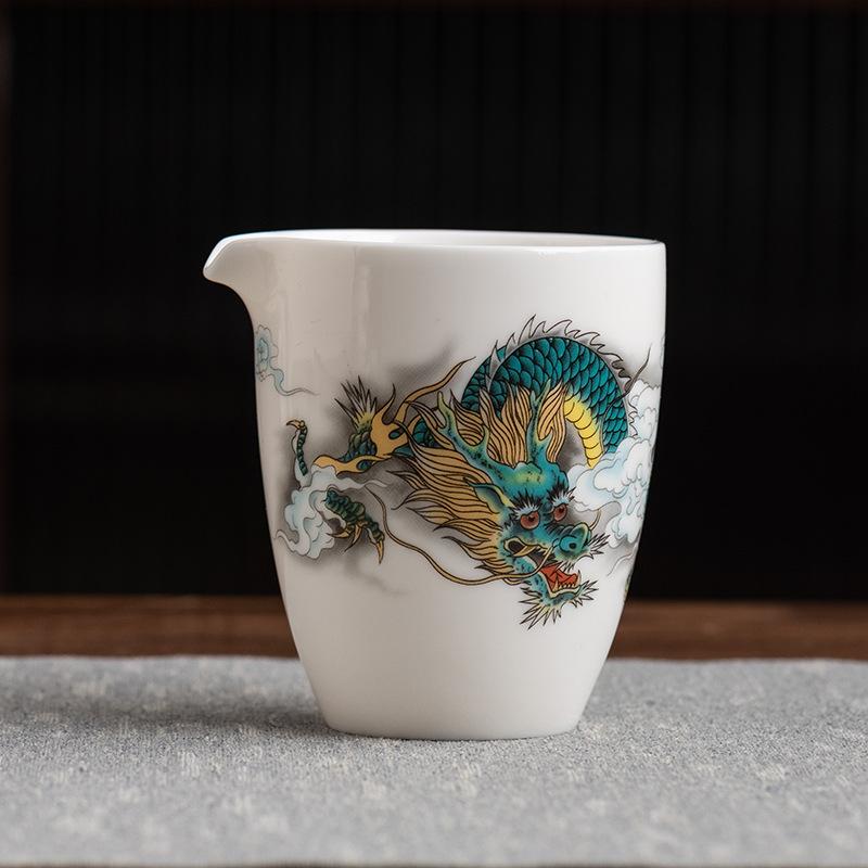 Керамический чайный диспенсер чахай устройство для наливания чая чайное море жировой нефрит белый фарфор чахай боковая ручка из массива дерева большой чахай