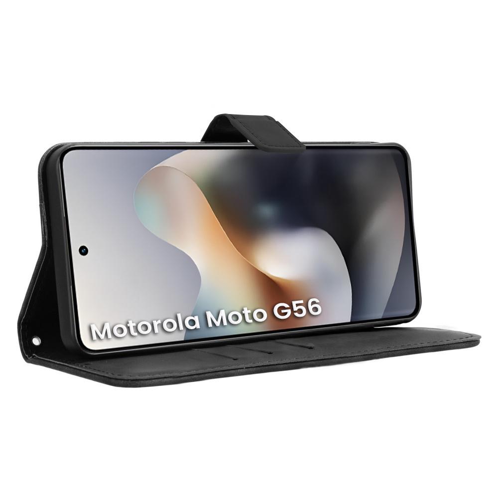 Flip Case for Motorola Moto G56 5G, Crazy Horse Wallet, Black