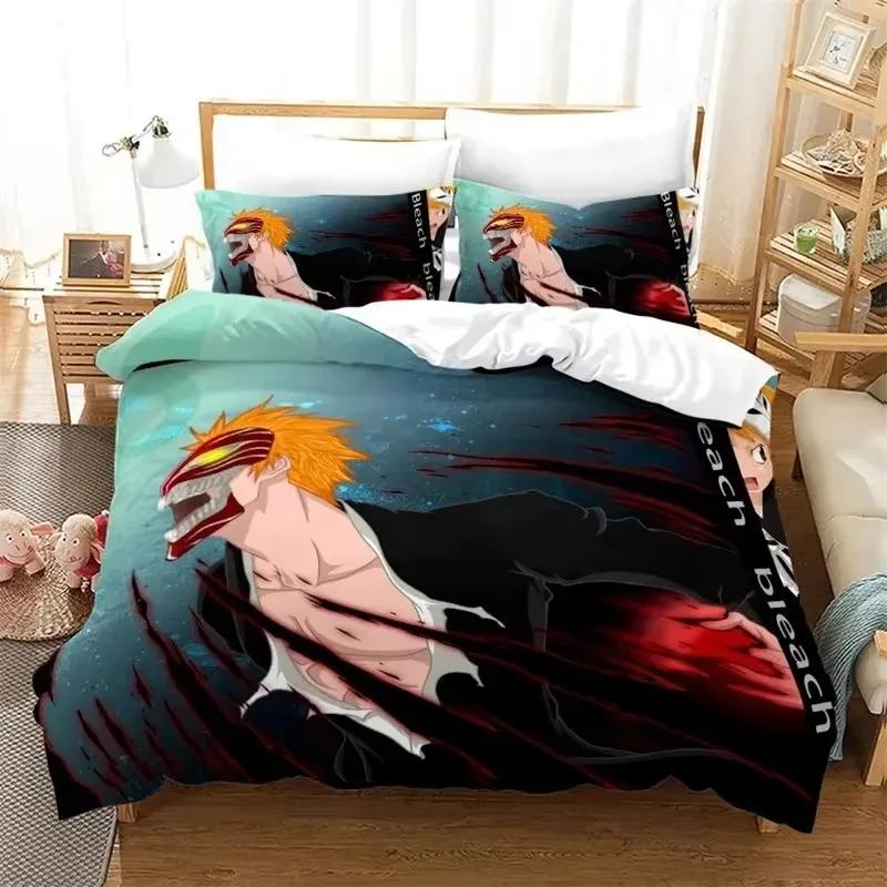 Аниме Bleach Kurosaki Ichigo Комплект постельного белья для мальчиков и девочек Twin Queen Size Пододеяльник Наволочка Кровать Дети Взрослый Домашний Текстиль Текстиль