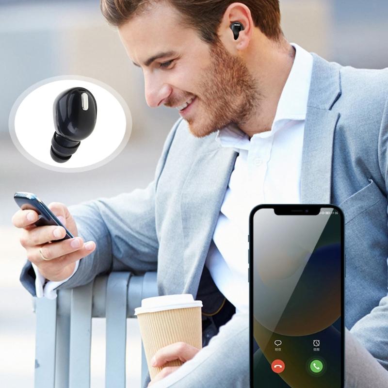 Bluetooth 5.2 Наушник, Одноухий Внутриканальный Гарнитур для Автомобиля, Офиса, Водонепроницаемый IPX5 с Долгим Сроком Работы от Батареи