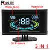 3 в 1 ЖК-дисплей для автомобиля, грузовика, датчик температуры воды, датчик давления масла, вольтметр, напряжение с сигнализацией + датчик температуры 10 мм